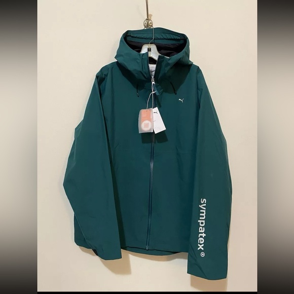 $350 Puma Select MMQ Sympatex Full Zip Windbreaker Mens Medium Green 620838-43
